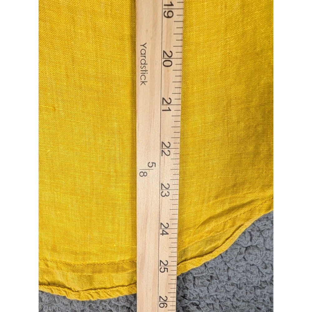 Maeve By Anthropologie Womens Mustard Yellow Marva Lace Up Linen Blouse Size 2 - Picture 5 of 10